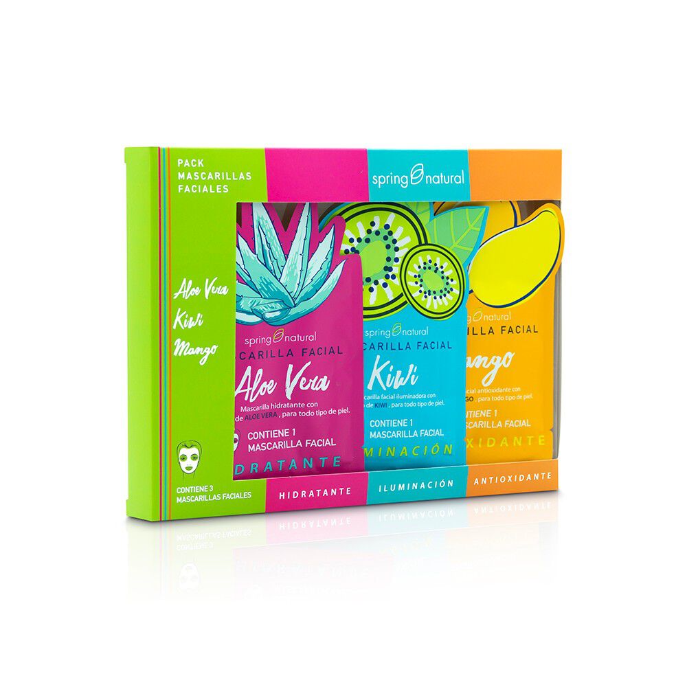 3-Mascarillas-Faciales-Kiwi-Aloe-Vera-Mango-imagen-1
