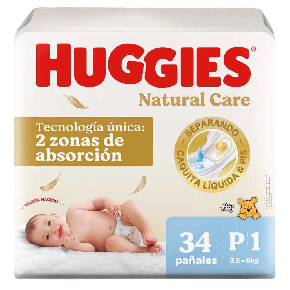 Pañales Huggies Natural Care P 34 Un