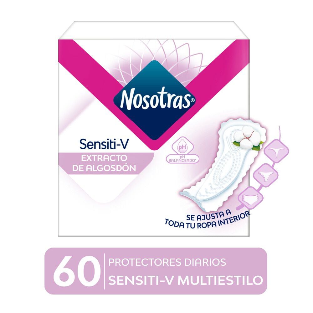 Protector Diario Normal Sensitive-V Multi Estilo 60 Unidades