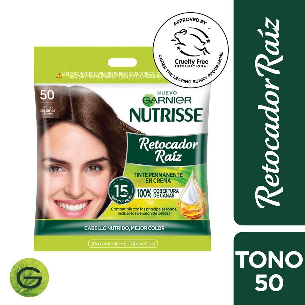 Tinte Permanente en Crema Retocador Raíz 50 Tonos Castaños Claros X1