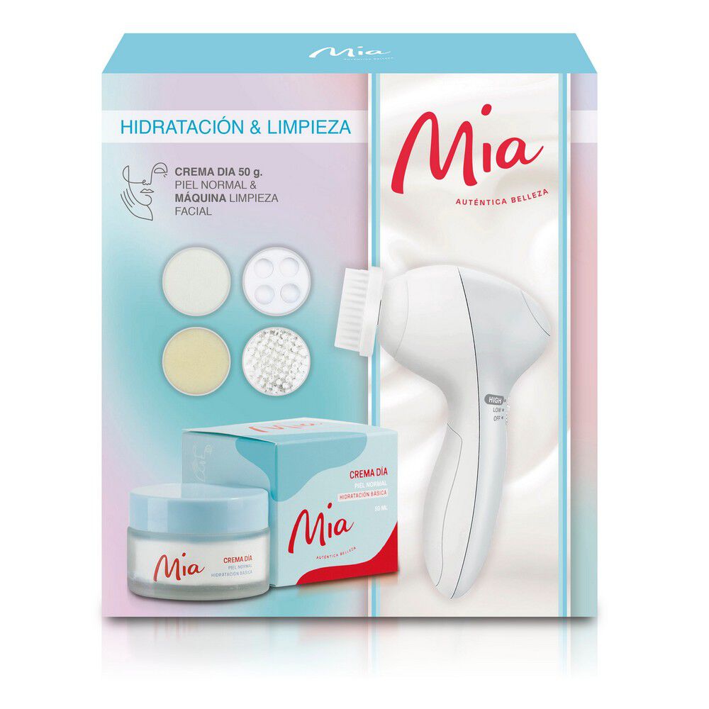Mia Hidratacion&Limpieza Crema Dia Piel Normal 50G+Maquina Limpieza Facial