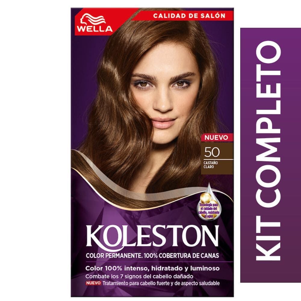 Tintura Permanente Kit 50 Casta±o Claro
