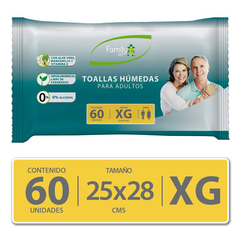 Toallitas humedas sin fragancia para adultos