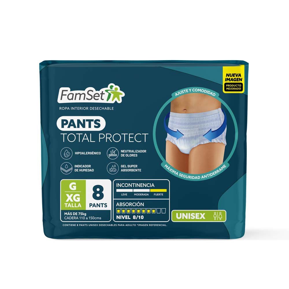 Ropa Interior Desechable Adulto Unisex Talla G/Xg 8 Unidades