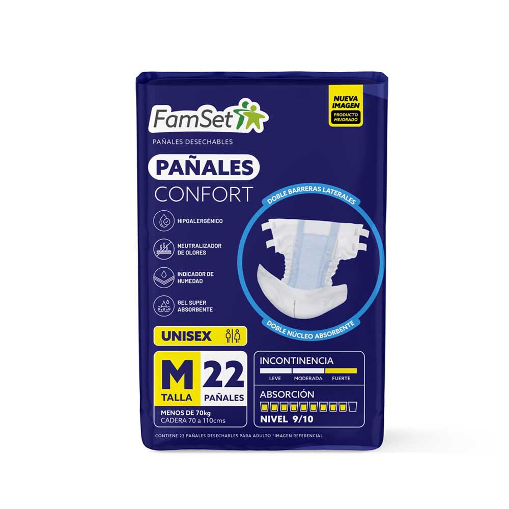 Confort Panal Para Adultos Unisex Mediano 22 unidades