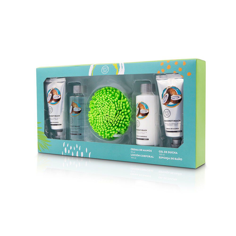 Set-Crema-de-Manos-Coco-50-mL-X2-+-Shower-Gel-100-mL-+-Esponja-+-Body-Loción-100-mL-imagen-2