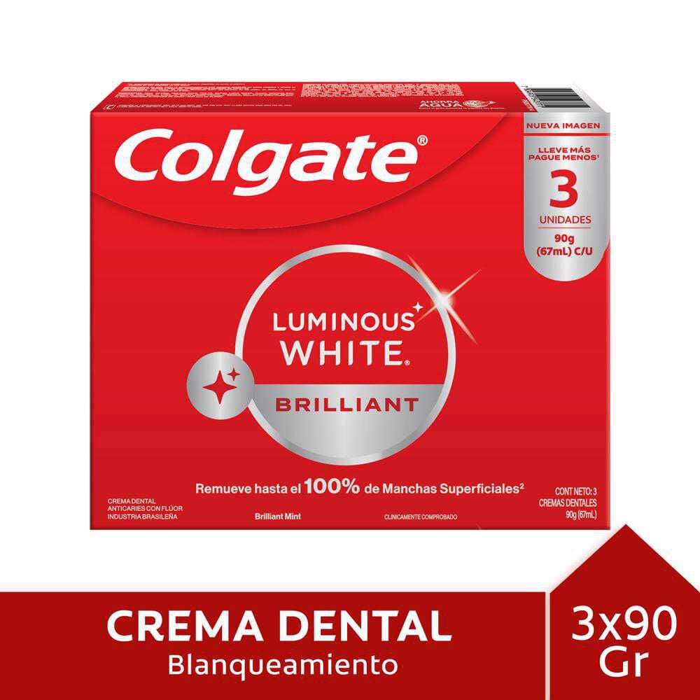 Luminous White Pasta Dental de 3 unidades de 90 gr