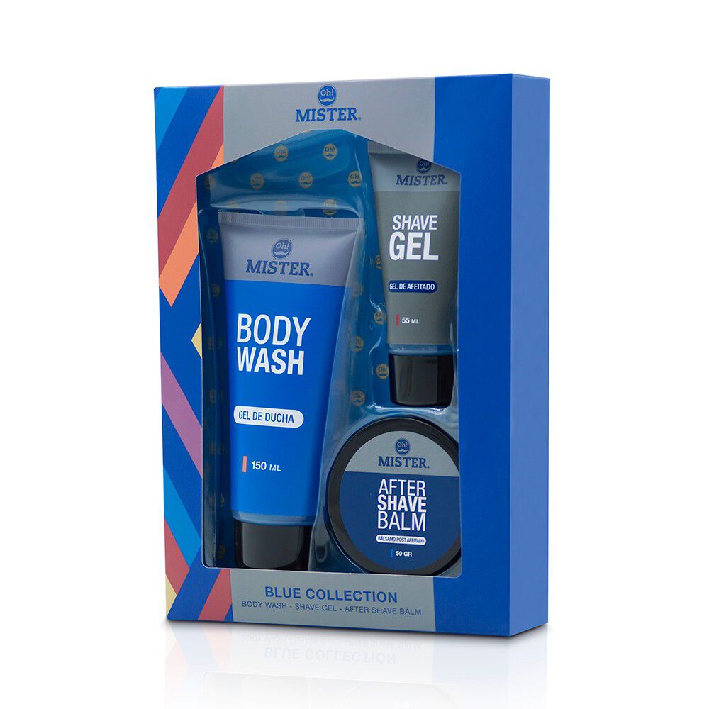 Blue-Body-Wash-+-Shave-Gel-+-Shave-Balsamo-imagen-3