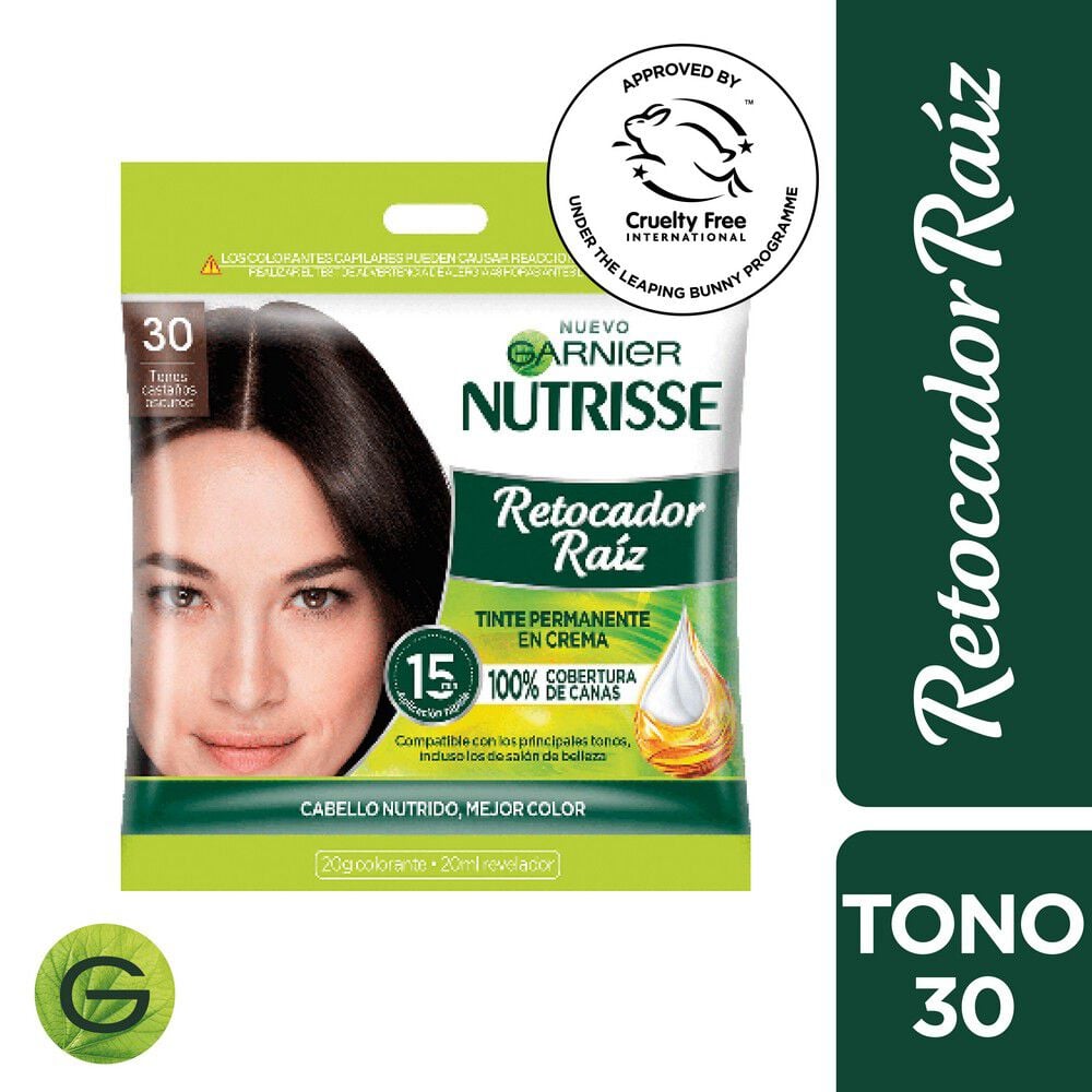 Tinte Permante en Crema Retocador Raíz 30 Tonos Castaños Oscuros X1
