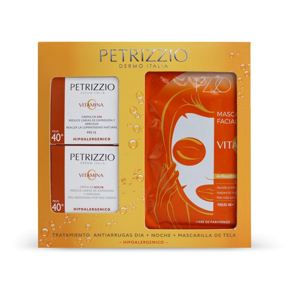 Vitamina-C-40-+-Crema-Día-50-grs-+-Crema-Noche-50-grs-+-Mascarilla-de-Tela-imagen-1