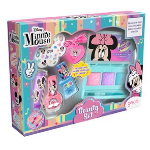 Set-de-Maquillaje-Minnie,-2-Esmaltes-+-1-Balsamo-Labial-+-Paleta-Brillos-De-Labios--+-Collar--imagen