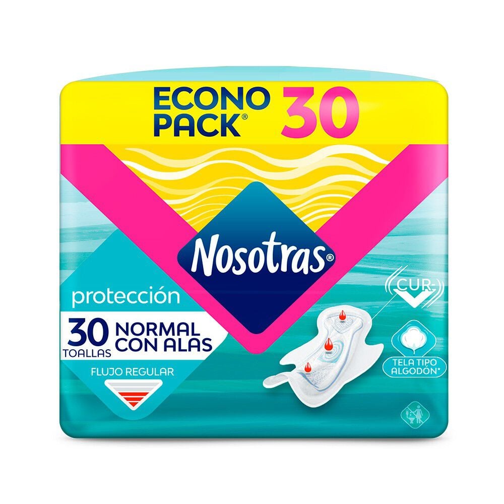 Toalla Higiénica Día  Normal Tela Suave 30 Unidades