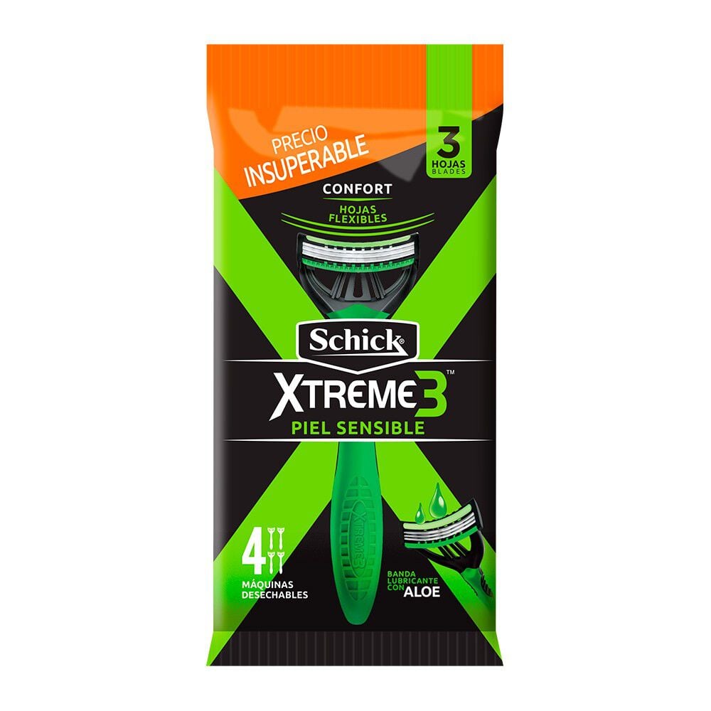 Maquina afeitar Piel Sensible 4 Und