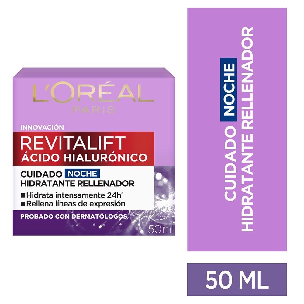 Crema de Noche Anti-Arrugas Revitalift Ácido Hialurónico 50 mL