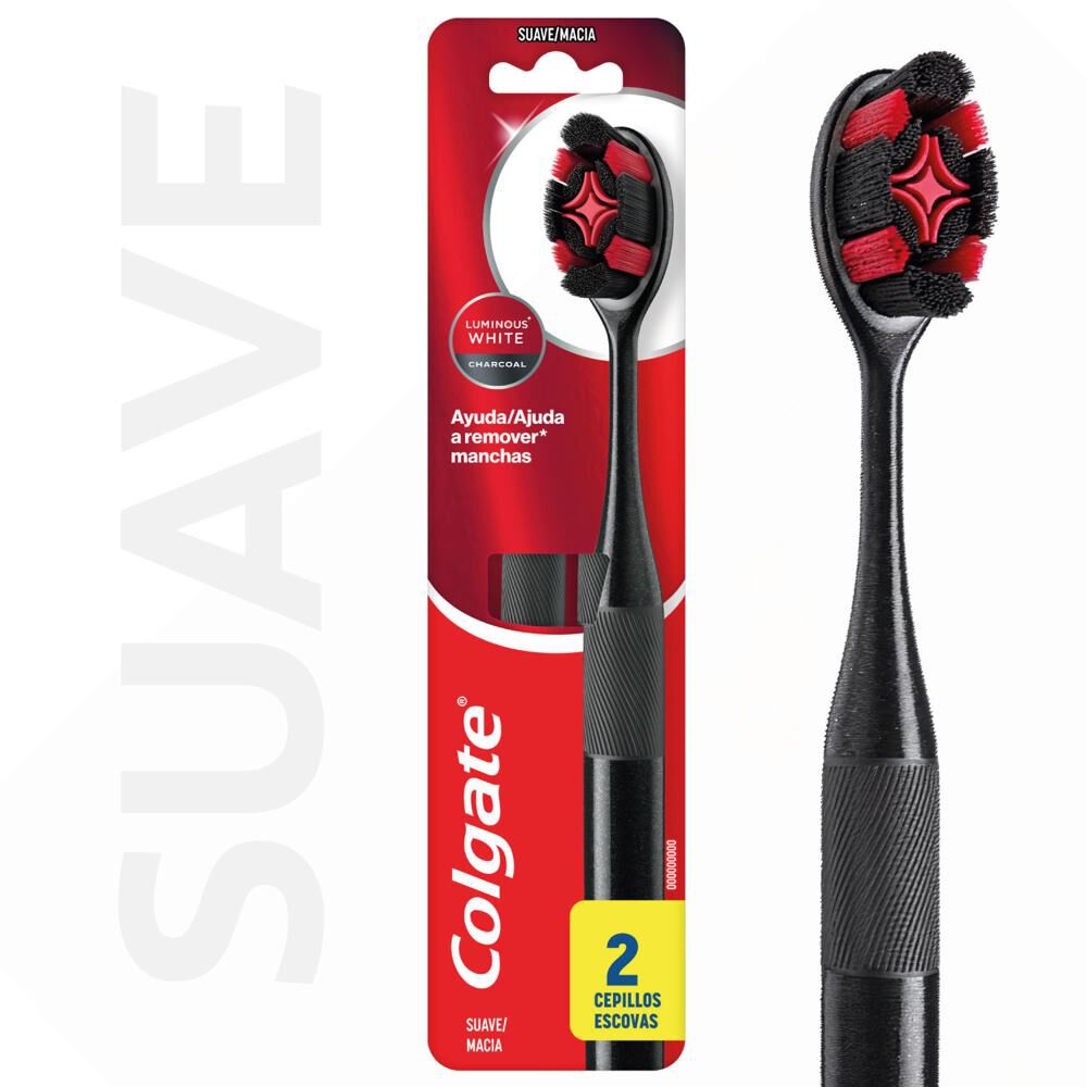 Cepillo De Dientes Luminous White Charcoal 2 Und