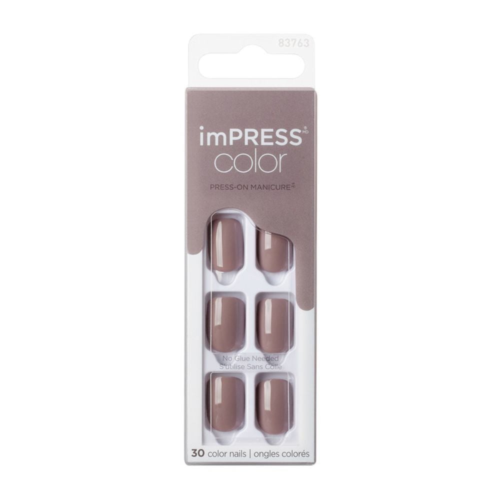 Uñas Postizas Impress Color Taupe Prize X30 