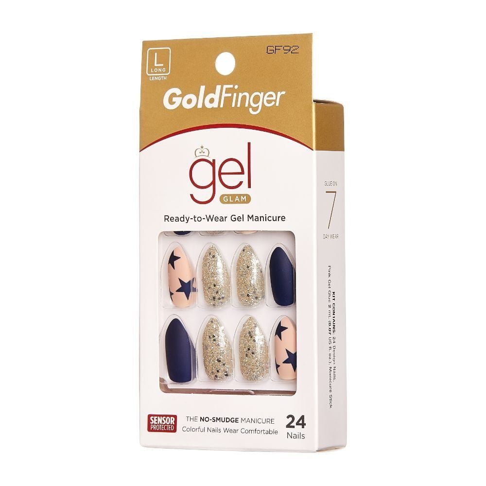 Uñas Postizas Goldfinger Gel Glam Star X24