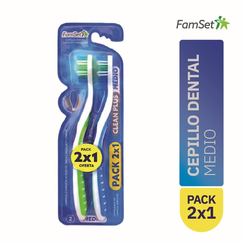 Cepillo Dental Adulto Medio x2