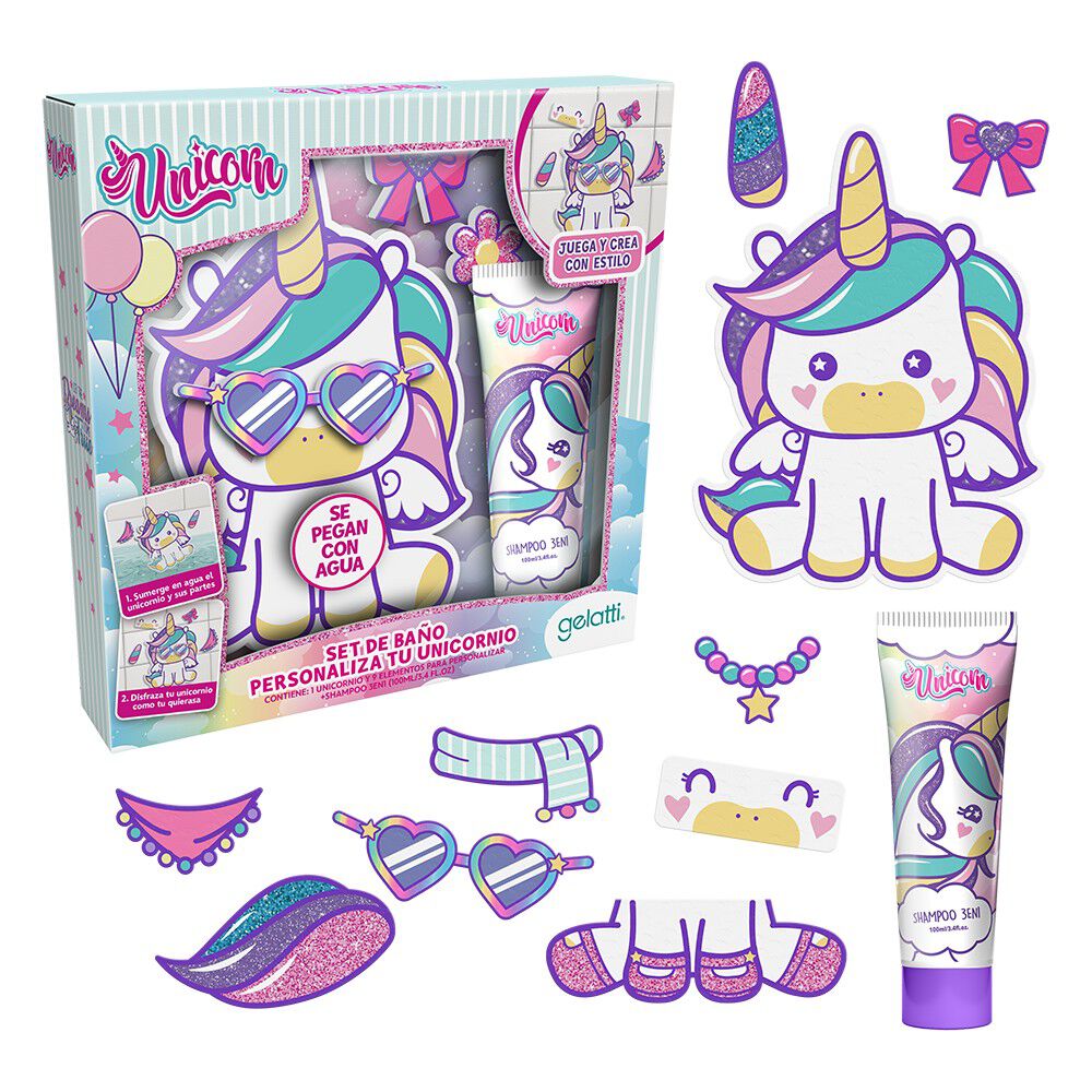 Set-de-Baño-Unicornio,-Shampoo-3-en1-+-Juego-Armado-imagen-2