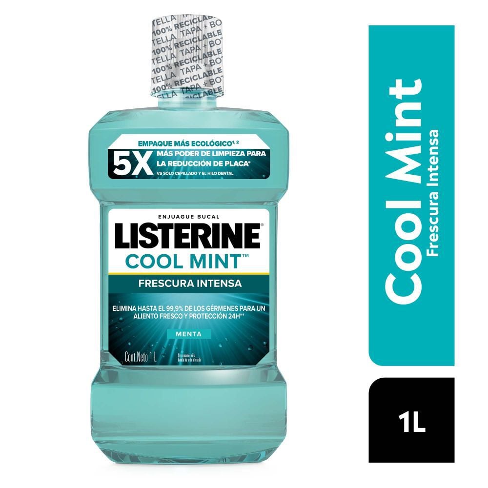 Cool Mint Solucion Enjuague Bucal 1 Lt