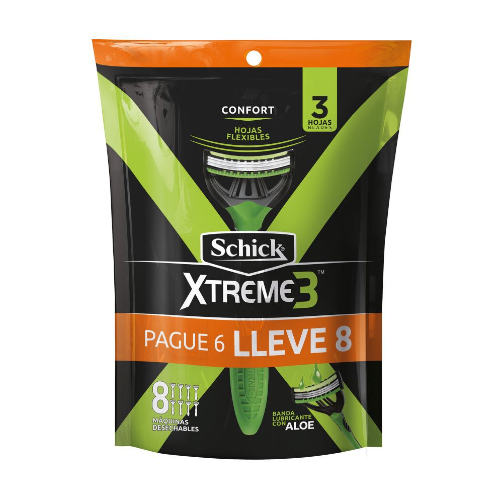 Maquina Afeitar Xtreme Piel Sensible Lleve 8 Pague 6