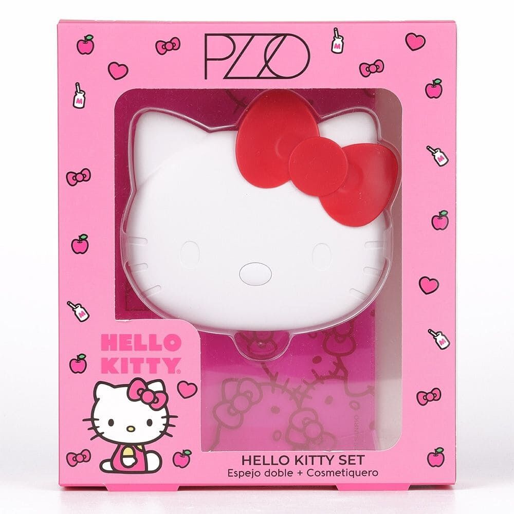 Set Espejo Doble + Cosmetiquero Hello Kitty