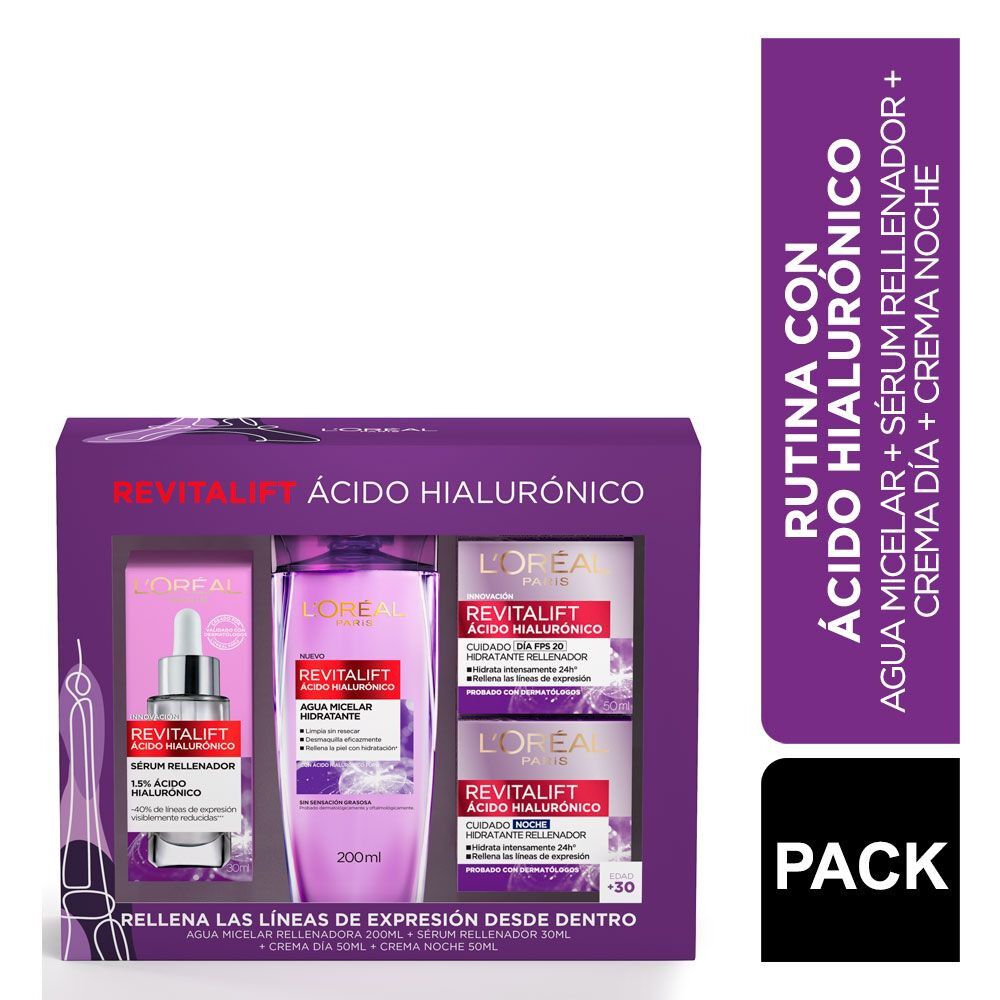 Revitalift-Ácido-Hialurónico-Serum-30-mL-+-Micelar-200-mL-+-Crema-Día-50-mL-+-Noche-50-mL-imagen-1