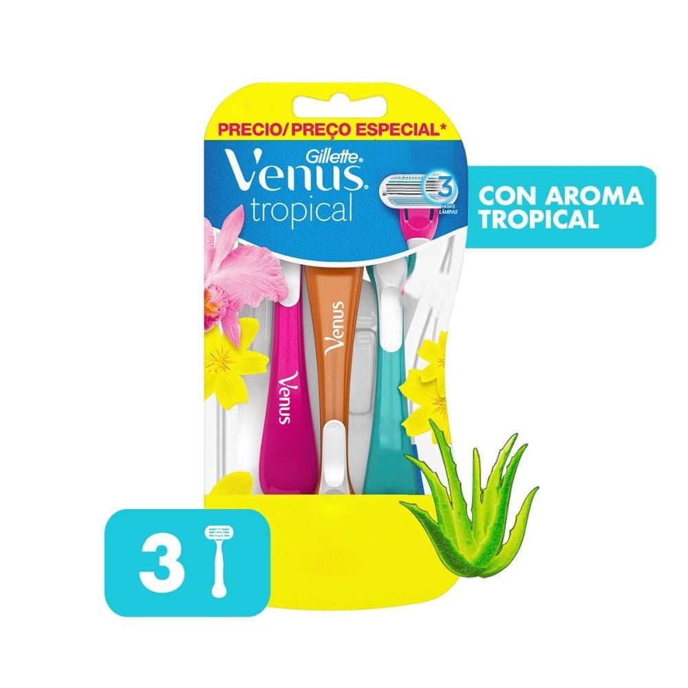 Máquinas afeitar Venus Tropical 3 Unidades
