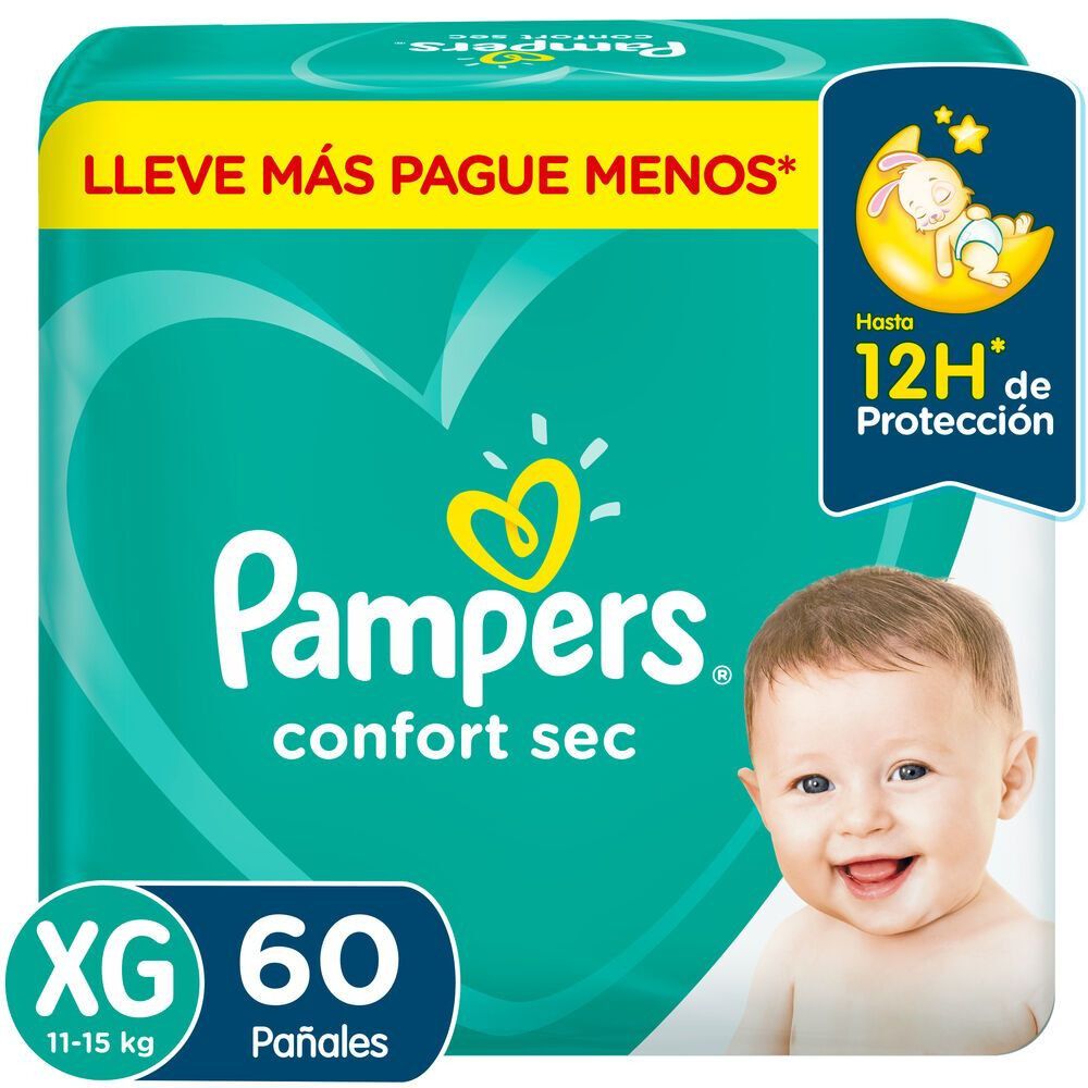Confort Sec Pañales Desechables XG 60 Unidades