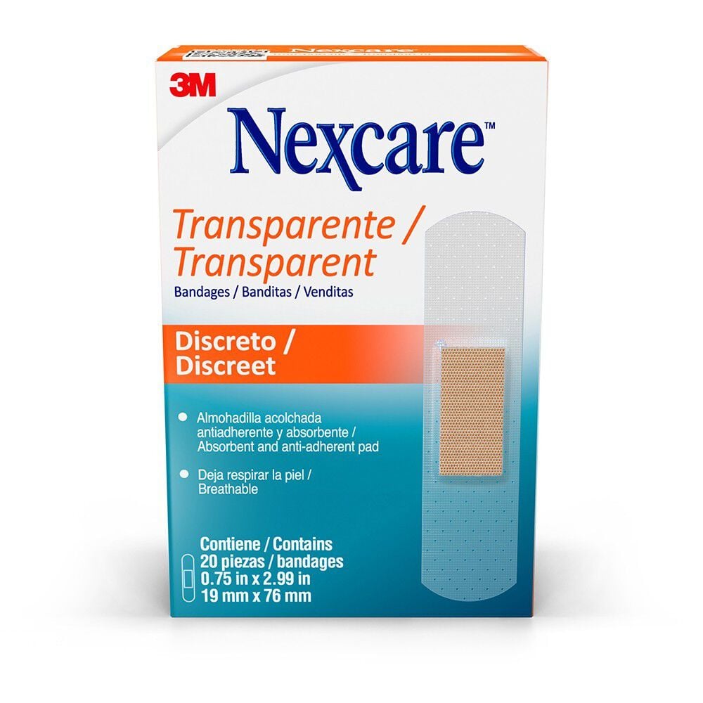 Parche Plástico Transparente, 20 un. Tamaño único