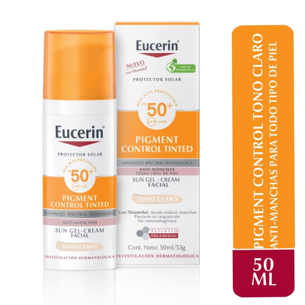 Protector Solar Pigment Control Tinted Facial Tono Claro FPS50+ 50ml