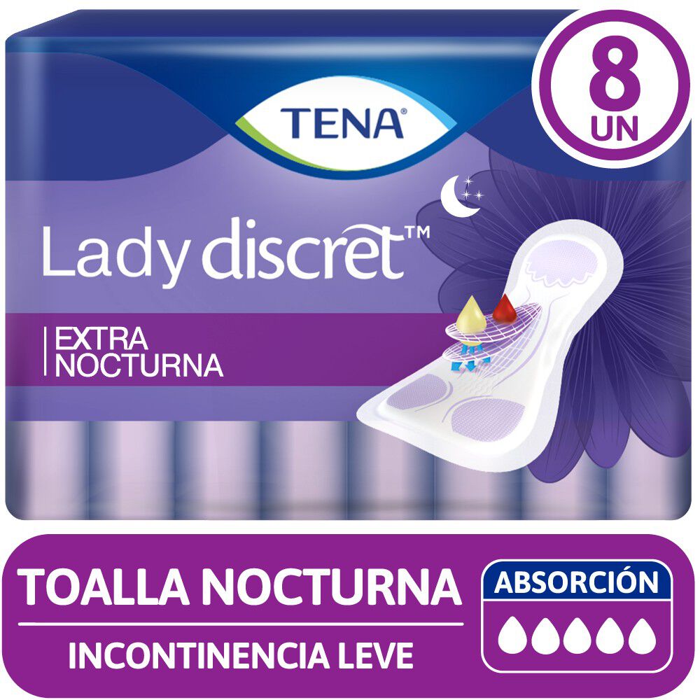 Toalla para Incontinencia Urinaria Nocturna Súper Absorbente largo 8 unidades