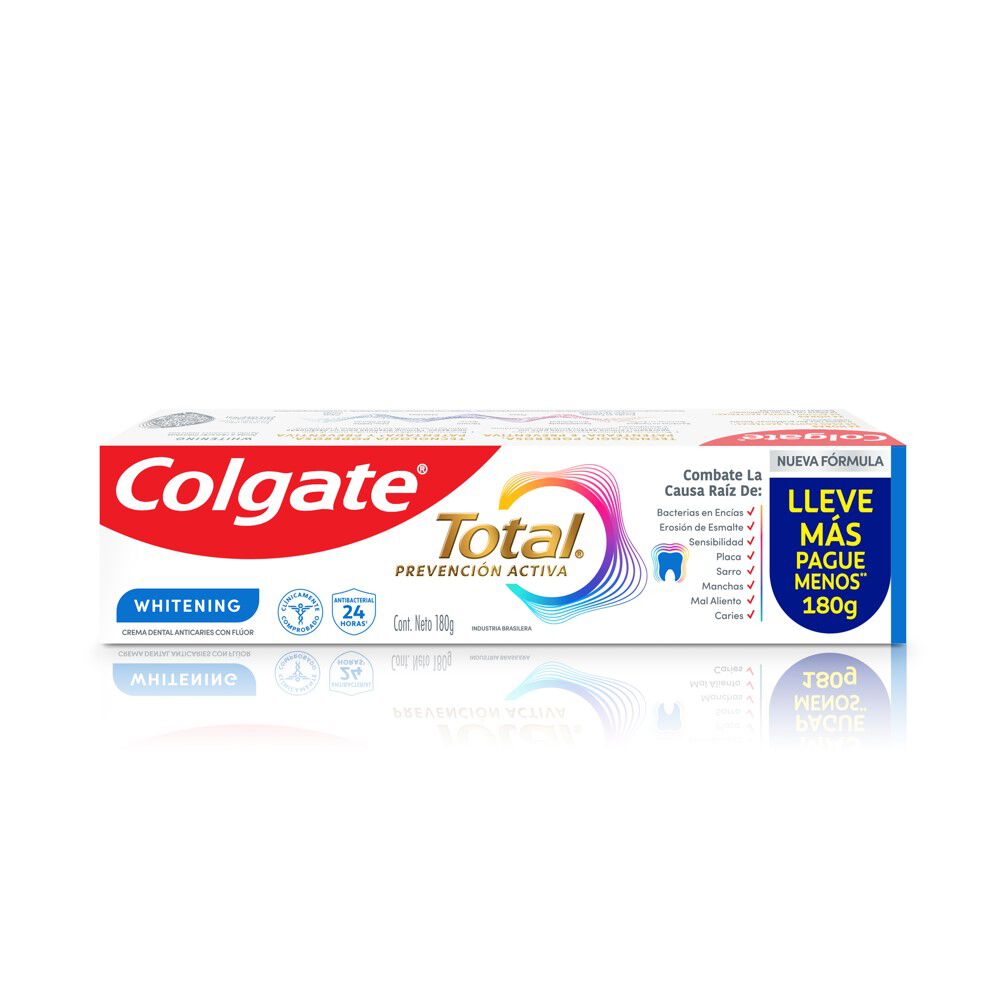 Pasta Dental Colgate Total Whitening con Flúor 180G