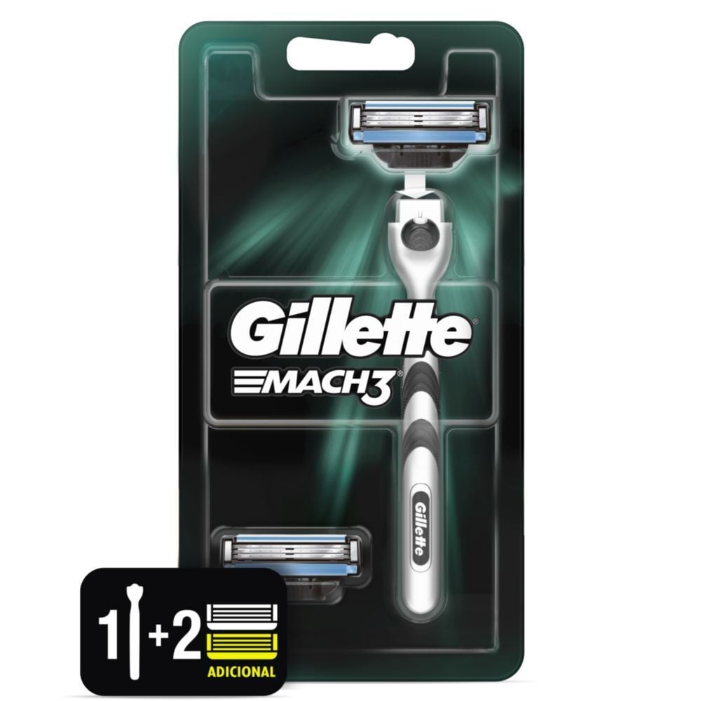 Mach3 1 Máquina Para Afeitar Recargable + 2 Cartuchos 1 Kit