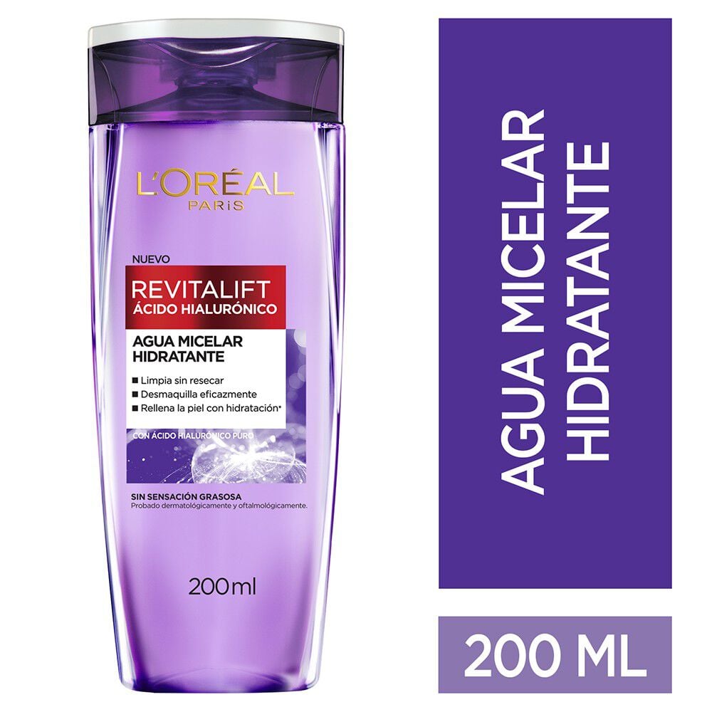 Revitalift Ácido Hialurónico Agua Micelar Hidratante Sin Sensación Grasosa 200 mL