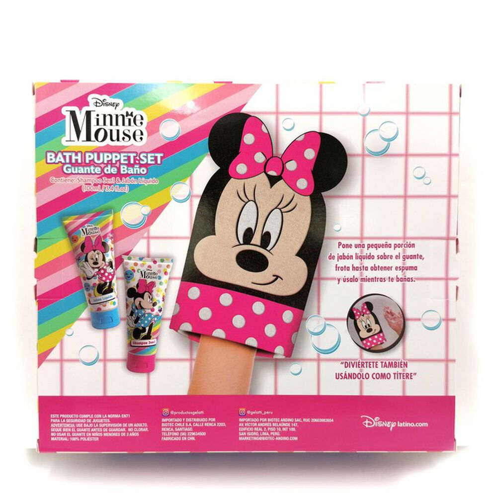 Minnie-Mouse-Guante-Baño-+-Shampoo-3-En-1-100-mL-+-Jabón-Líquido-100-mL-imagen-2