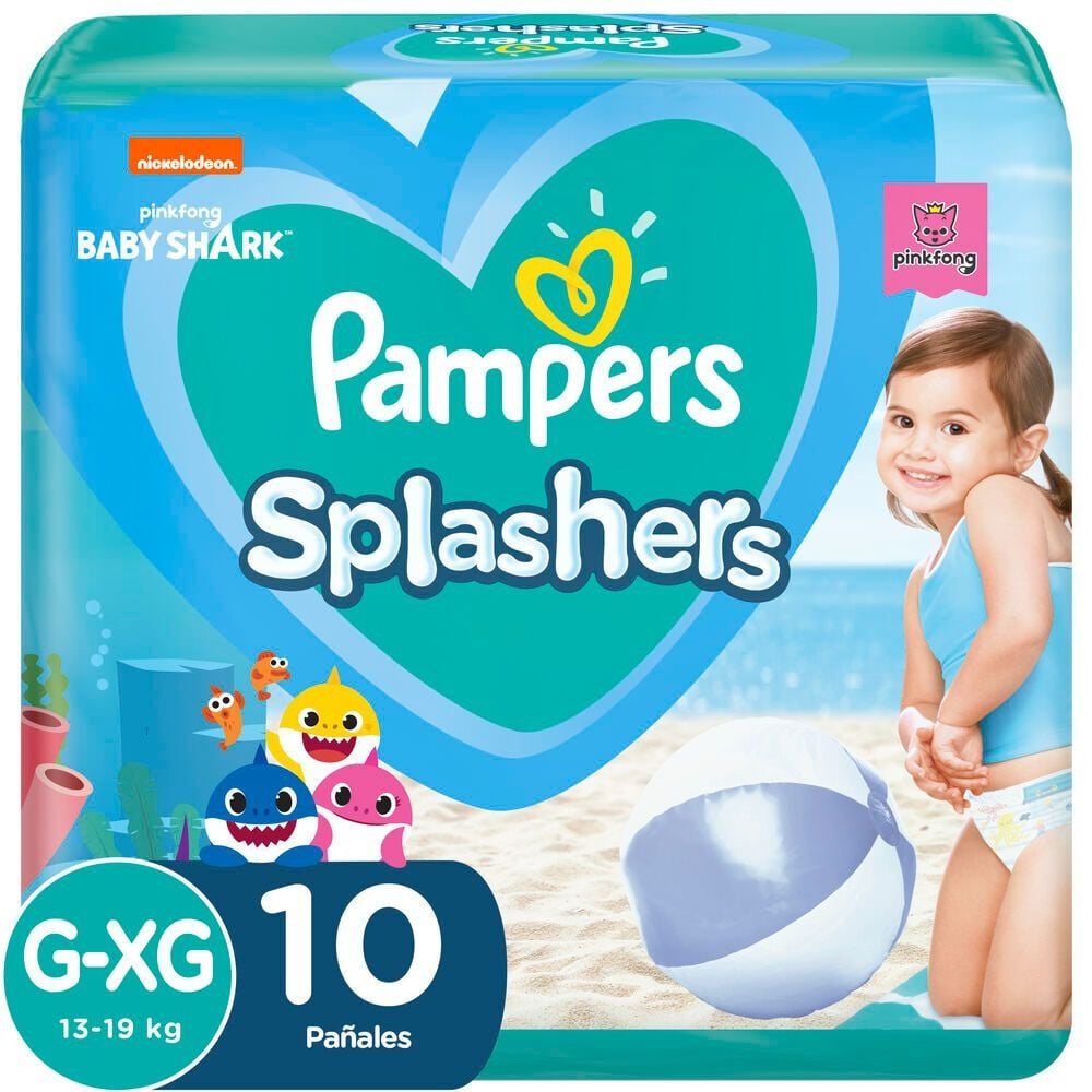 Pañales para Piscina Pampers Splashers Talla G-XG 10 Unidades