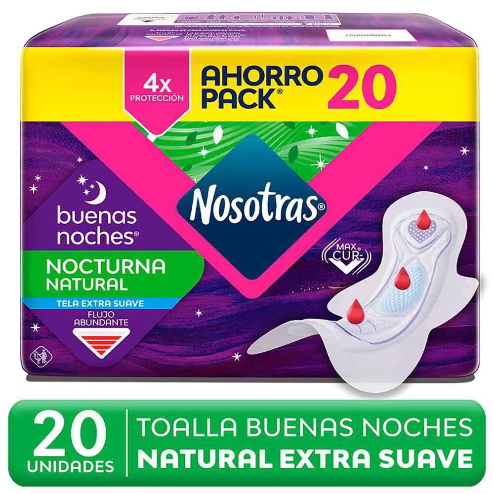 Toalla Higiénica Buenas Noches Normal Tela Suave 20 Unidades
