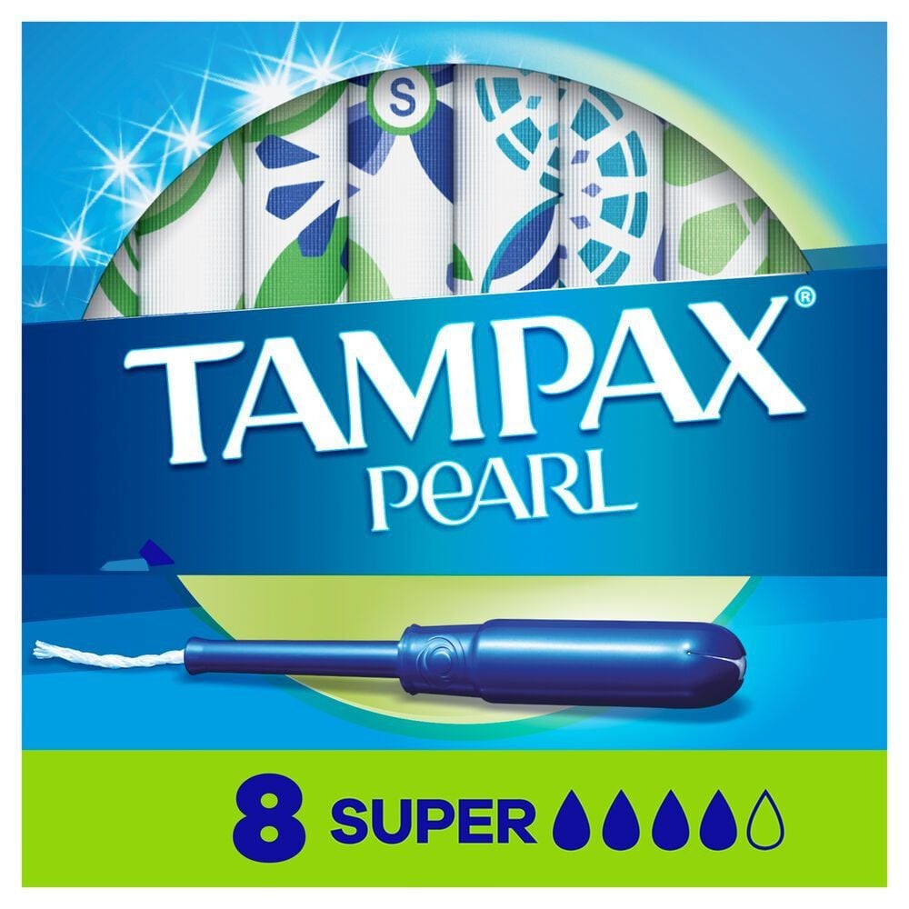 Tampón Pearl Super Con Aplicador Flujo Moderado a Intenso 8 Unidades