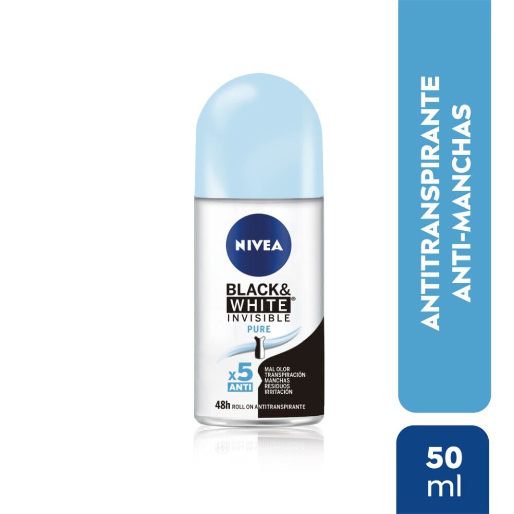 Desodorante Roll On Invisible Black & White Pure 50 mL