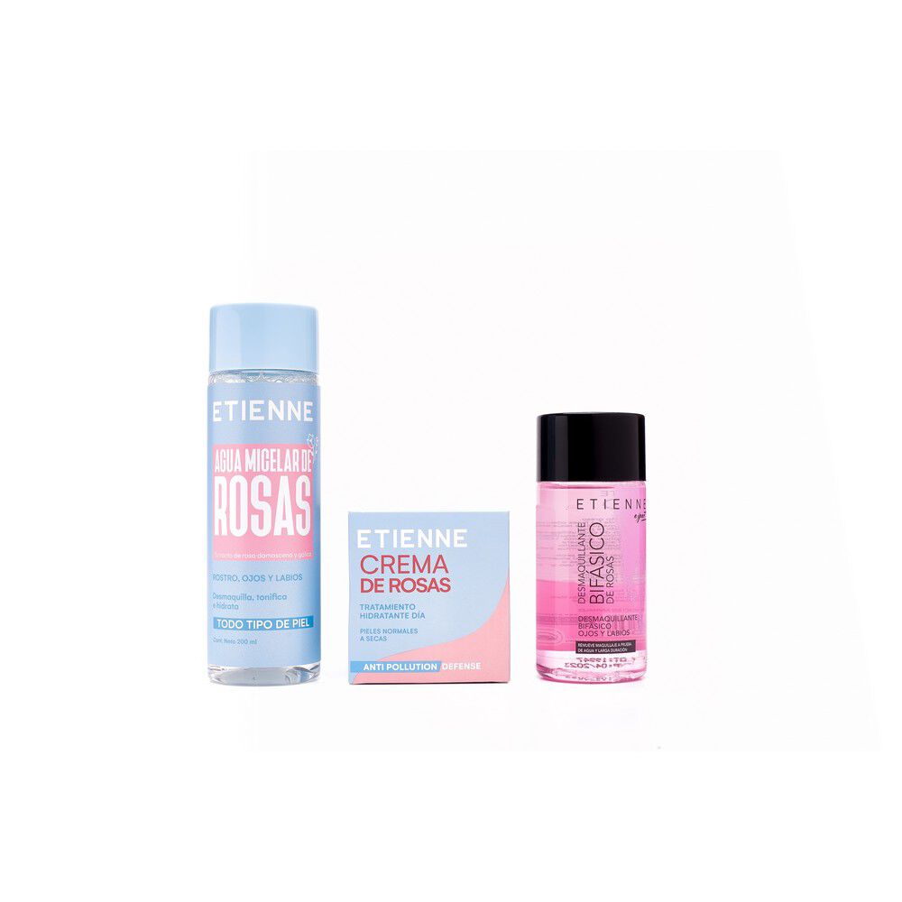 Crema-Rosas-Dia-5ml-+-Agua-Micelar-de-Rosas-200m-+-Desmaquillante-Bifasico-de-Rosas-125ml-imagen-1