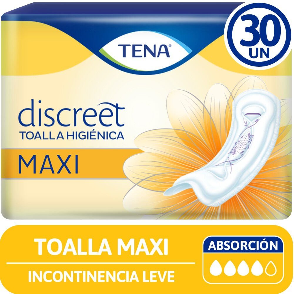 Toalla para Incontinencia Urinaria Maxi 30 Unidades