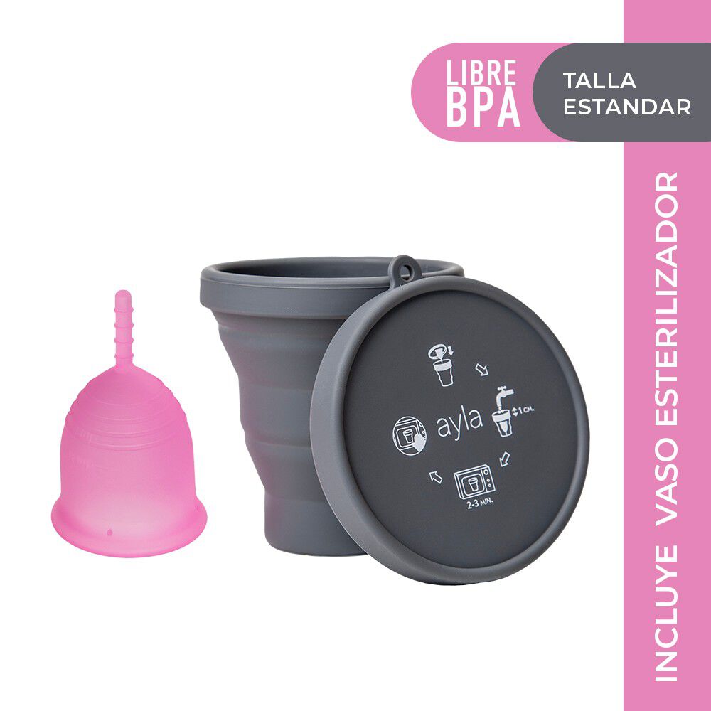 Copa Menstrual Reutilizable Talla Estándar + vaso esterilizador