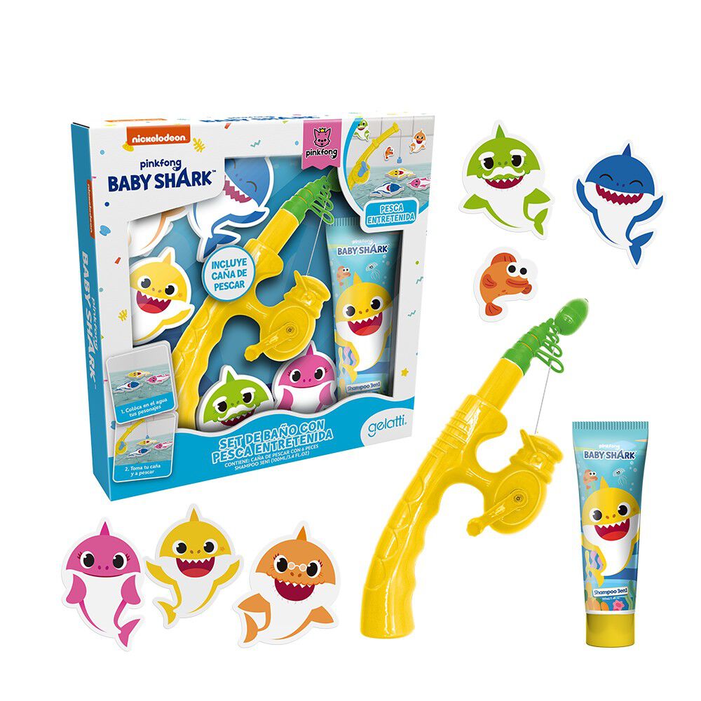 Set-de-Baño-Baby-Shark,-Shampoo-3-en1-+-Juego-Pesca--imagen-2