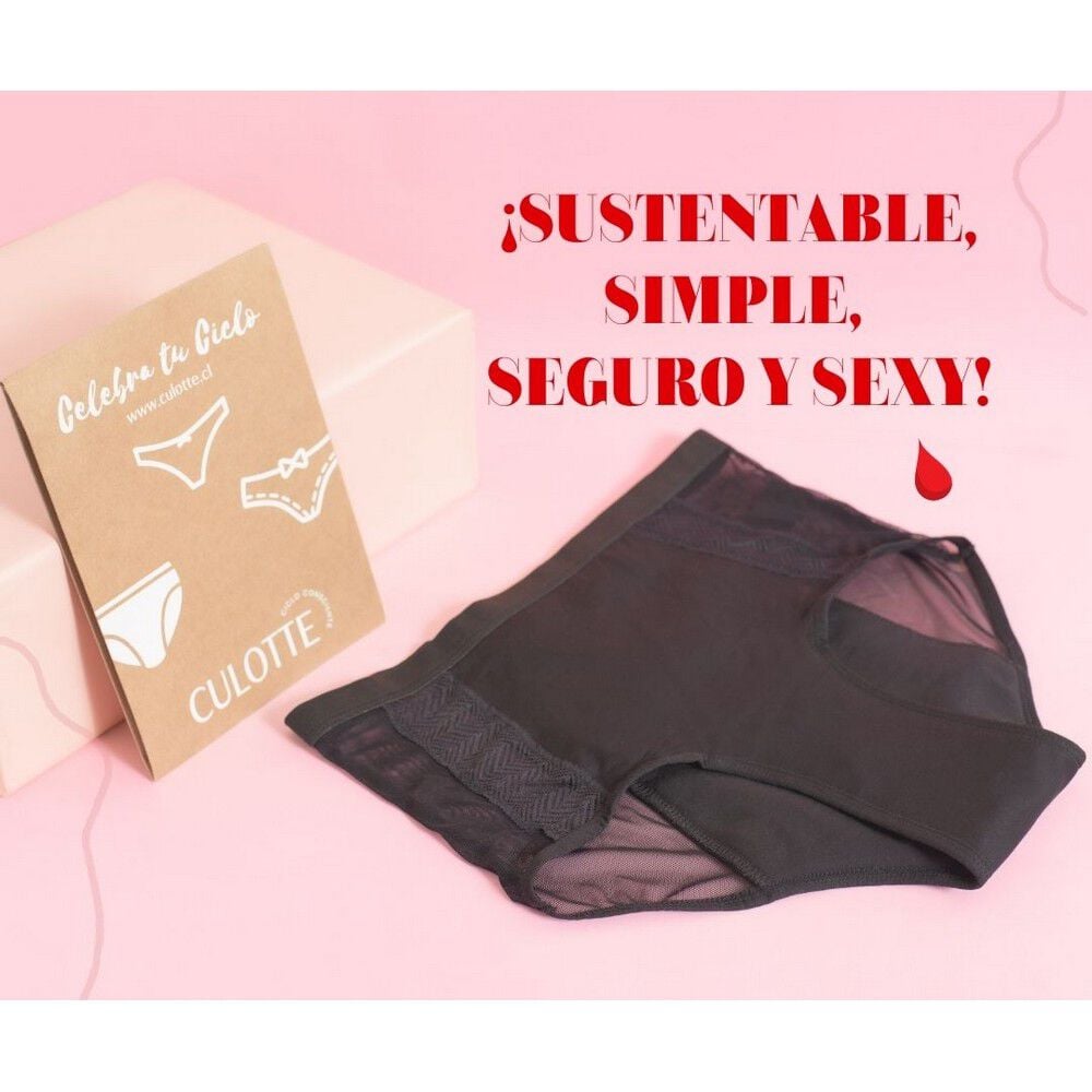 Calzon Menstrual Reutilizable Violeta Negro Talla S