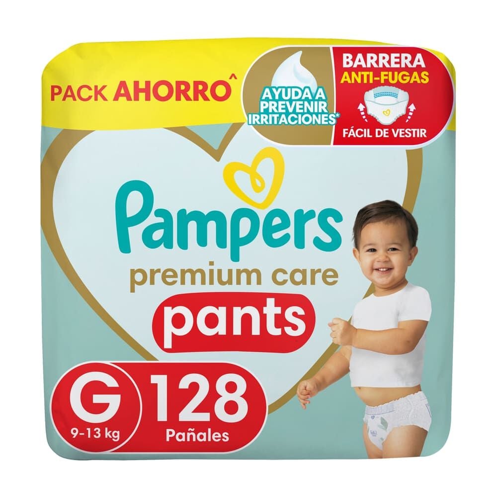 Pañales Premium Care Pants Talla G, 128 Unidades