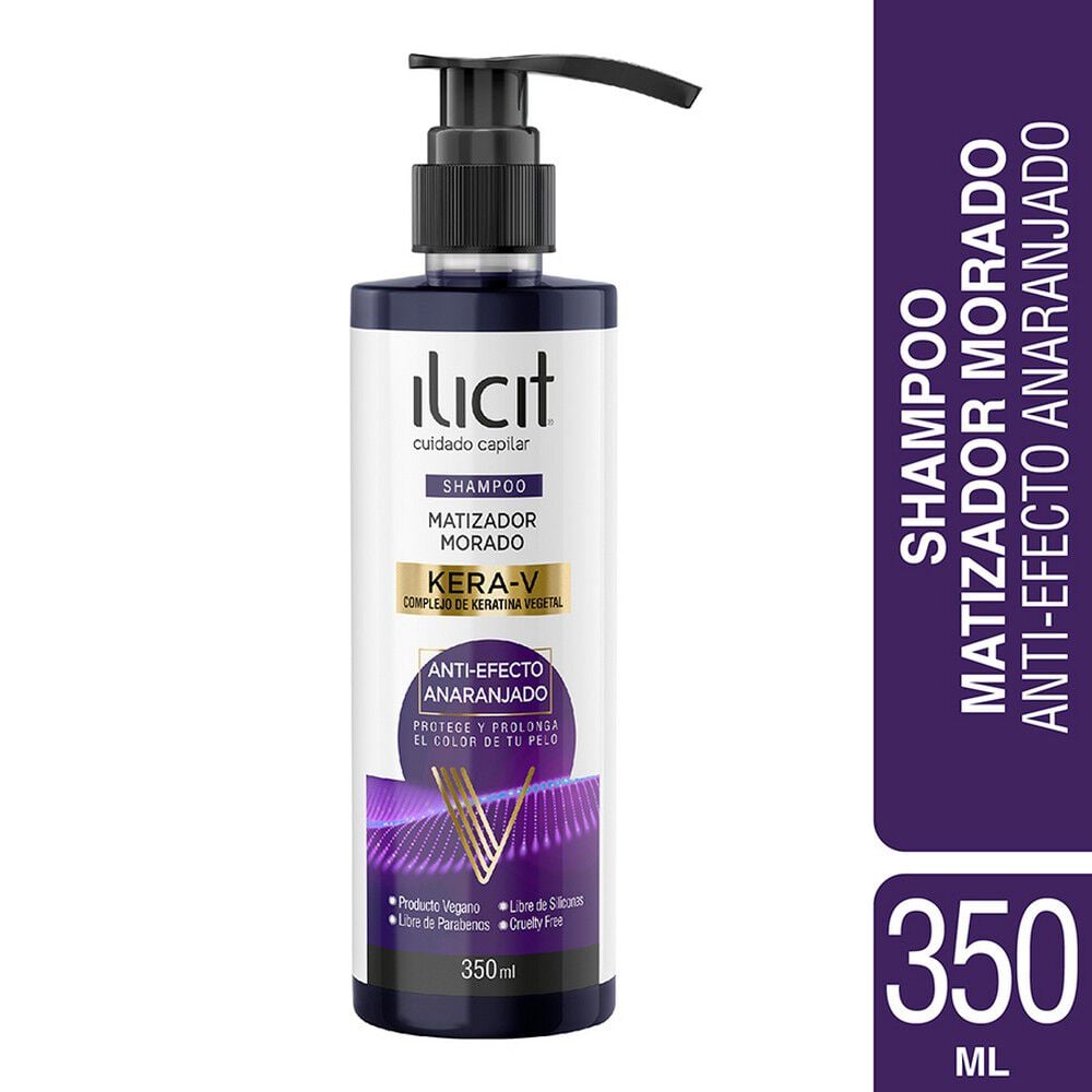 Shampoo Matizador Morado Kera-V Anti-Efecto Anaranjado 350 ml