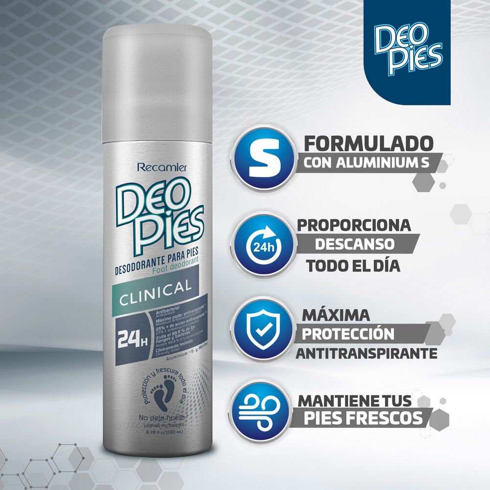Desodorante para Pies Spray Clinical 260mL