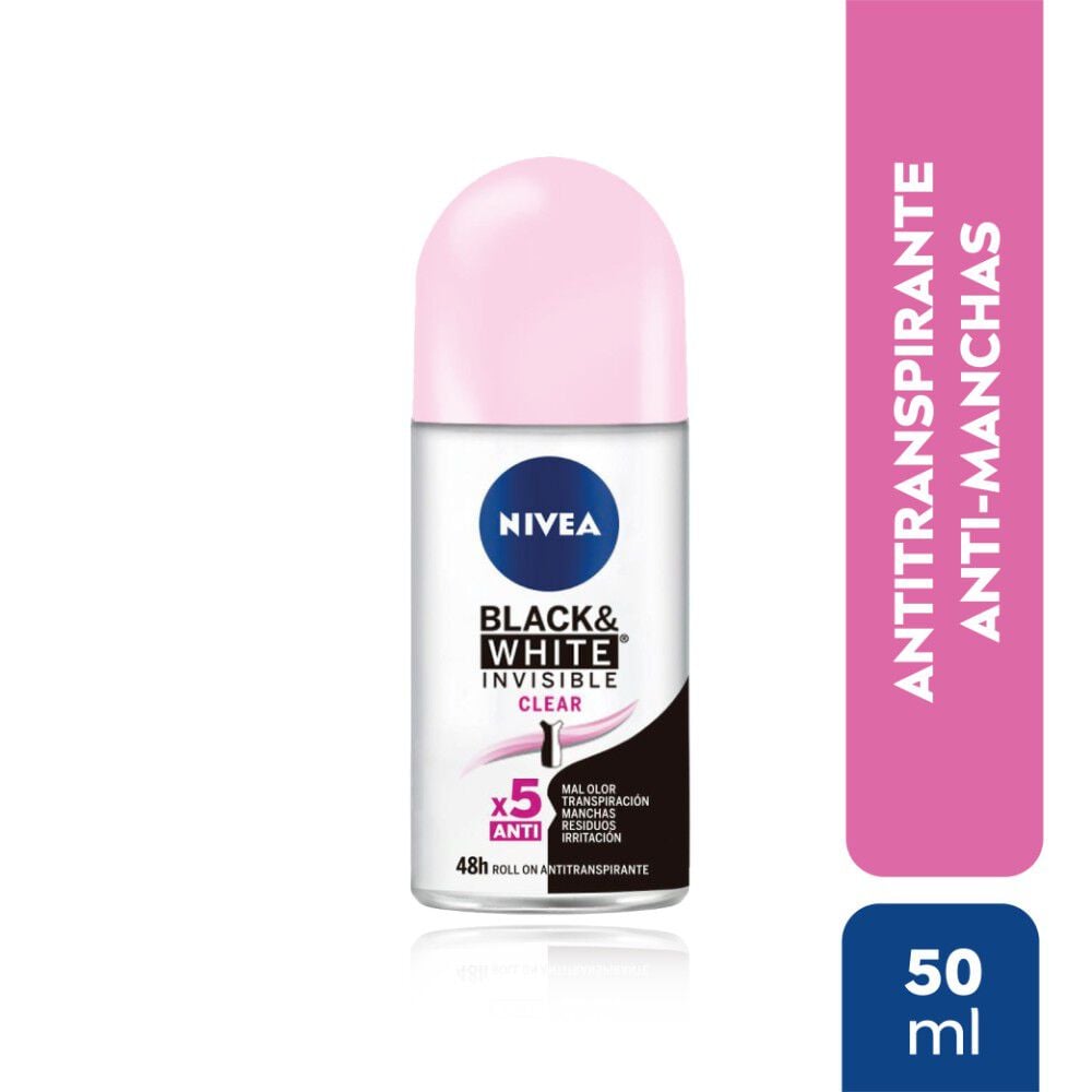 Desodorante Roll On Invisible Black & White Clear 50 mL