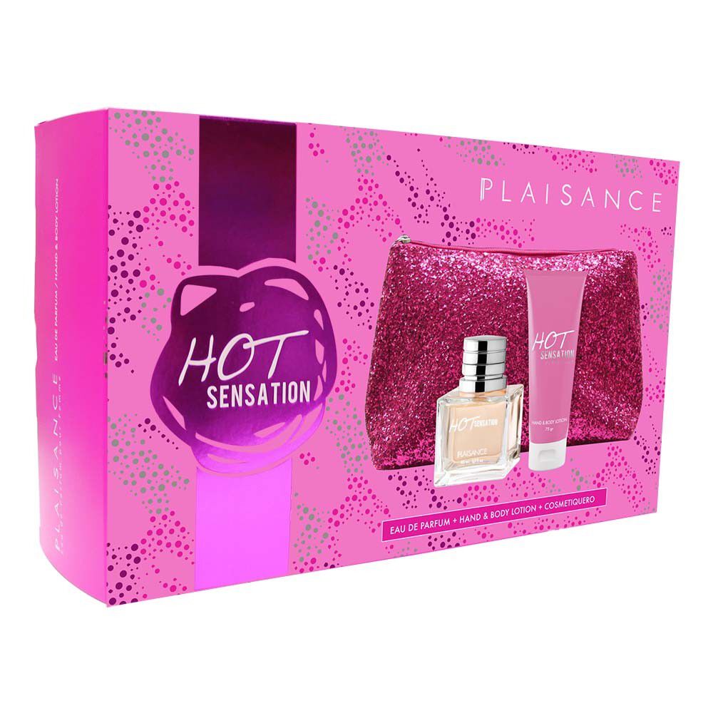 Estuche-Fragancia-Femenina-Hot-Sensation-80-mL-+-Crema-Corporal-75-grs-+-Cosmetiquero-imagen-1